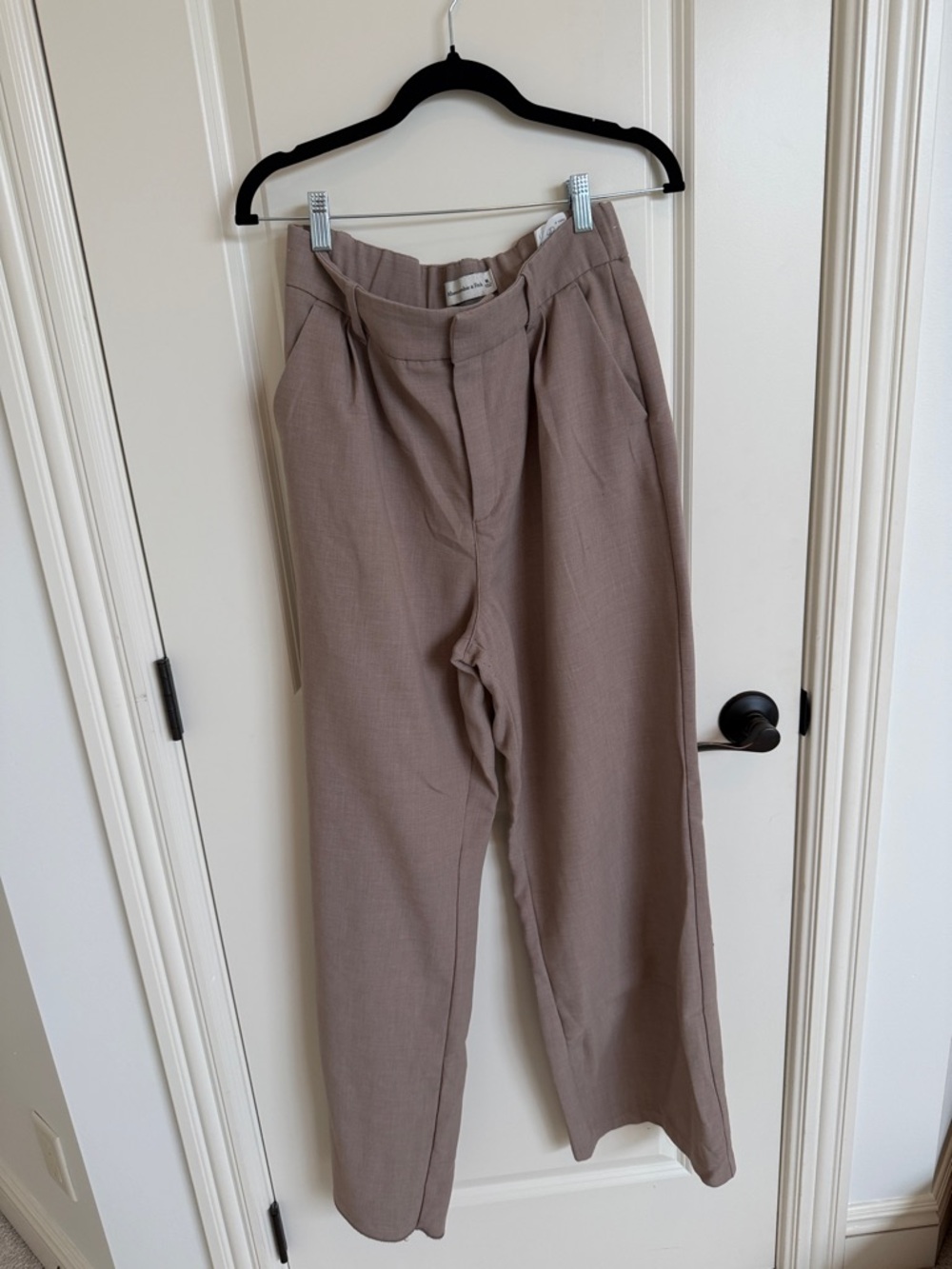 Abercrombie & Fitch Taupe High-Waist Trousers